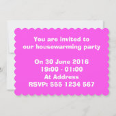 Popart bubbelplastic huisverwarmingsfeest uitnodig kaart (Achterkant)