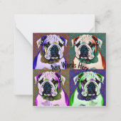 PopArt Bulldog Puppy Notitiekaartje (Voorkant)