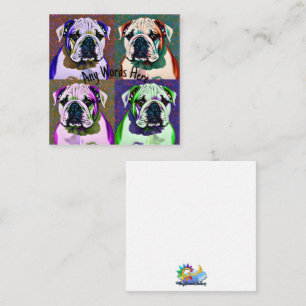 PopArt Bulldog Puppy Notitiekaartje