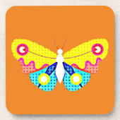 PopArt Butterfly Bier Onderzetter (Voorkant)