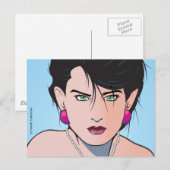 Popart Girl Angie Briefkaart (Voorkant / Achterkant)