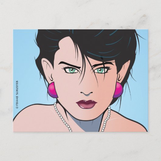 Popart Girl Angie Briefkaart (Voorkant)