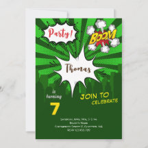 Popart groene komische verjaardag