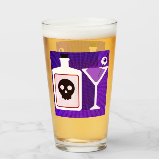 PopArt Halloween Cocktail Glas (Voorkant gevuld)