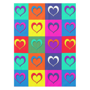 Popart harten tafelkleed