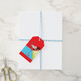 PopArt Kerstman Martini Cadeaulabel
