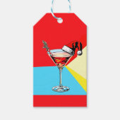 PopArt Kerstman Martini Cadeaulabel (Voorkant)