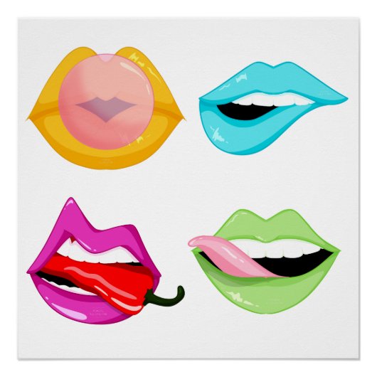 PopArt-lips Perfect Poster (Voorkant)