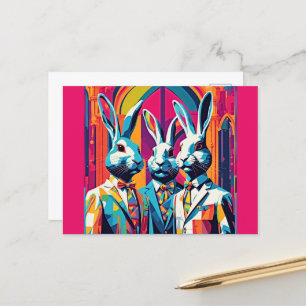 PopArt Paaskonijntjes Briefkaart