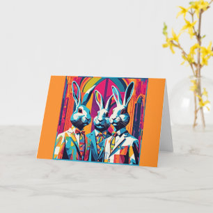 PopArt Paaskonijntjes Kaart