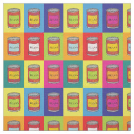 Popart patroon van ingeblikte gebakken bonen Retro Stof