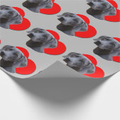 PopArt Red Heart Weimaraner Mouse Gray Love   Cadeaupapier (Hoek)