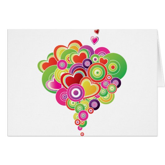 PopArt roze en groene harten (Voorkant Horizontaal)