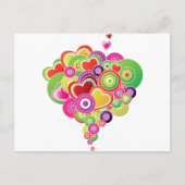 PopArt roze en groene harten Briefkaart (Voorkant)