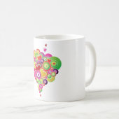 PopArt roze en groene harten Koffiemok (Voorkant rechts)