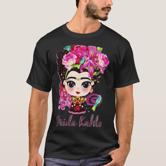 Popart schilder roken Frida kahlo art flower gift T-shirt (Voorkant)