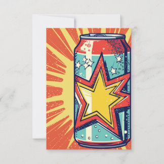 Popart stijl blikje frisdrank, prikdrank, bedankkaart