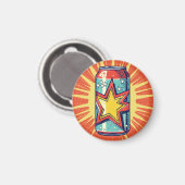 Popart stijl blikje frisdrank, prikdrank, magneet (Voorkant / Achterkant)