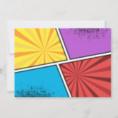 Popart stripheld superjongen verjaardag kaart (Achterkant)