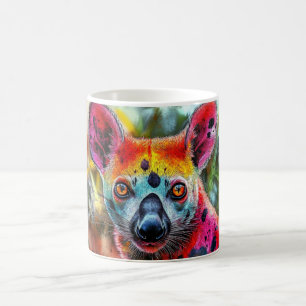 Popart van een Afrikaanse wilde hond, ook bekend a Koffiemok