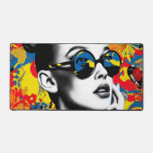 Popart vrouw met zonnebril bureaumat (Voorkant)