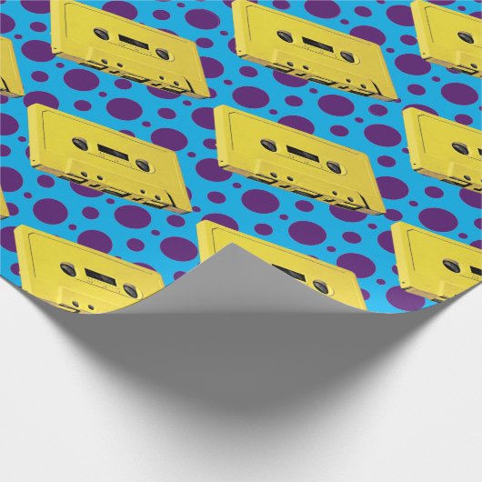 PopArt Yellow Cassette-omslagpapier Cadeaupapier (Hoek)