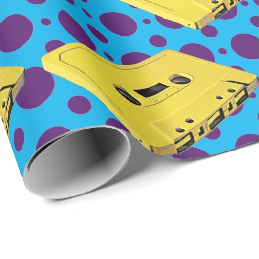 PopArt Yellow Cassette-omslagpapier Cadeaupapier (Rol Hoek)