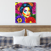Popartportret  canvas afdruk (Insitu (Slaapkamer))