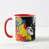 Popartvrouw met zonnebril mok (Links)