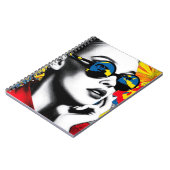 Popartvrouw met zonnebril notitieboek (Linkerzijde)