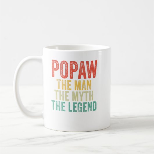 Popaw Het Man De mythe De legende Pap Vader Vinta Koffiemok (Links)
