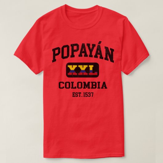 Popayan Colombia XXL Atletisch ontwerp T-shirt (Design voorkant)