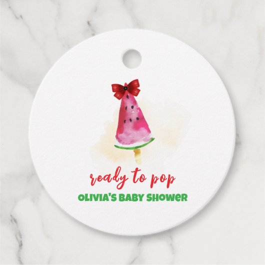 Popcicle klaar voor Pop Ice Cream Baby shower Bedankjes Labels (Voorkant)