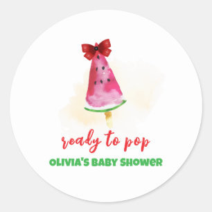 Popcicle klaar voor Pop Ice Cream Baby shower Ronde Sticker