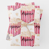 Popcorn 3 pack Gift Wrap Inpakpapier Vel (In situ)
