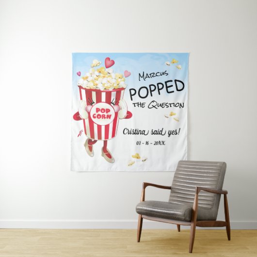 Popcorn Achtergrond voor Huwelijksaanzoek Wandkleed (In situ)