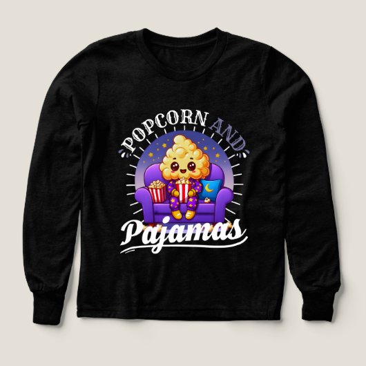 popcorn and pajamas design for girls (Voorkant)