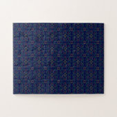 Popcorn Anime Blauwe Geometrisch Patroon Legpuzzel (Horizontaal)