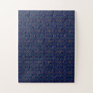 Popcorn Anime Blauwe Geometrisch Patroon Legpuzzel