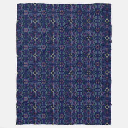 Popcorn Anime Blauwe Geometrische Fleece Deken (Voorkant)