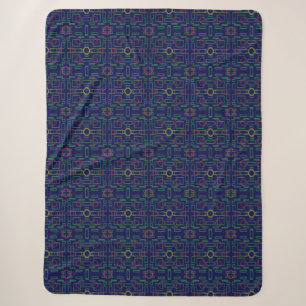 Popcorn Anime Blauwe Geometrische Sherpa Deken