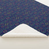 Popcorn Anime Blauwe Geometrische Sherpa Deken (3/4)