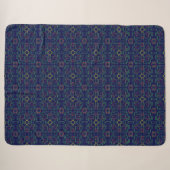 Popcorn Anime Blauwe Geometrische Sherpa Deken (Voorkant (horizontaal))
