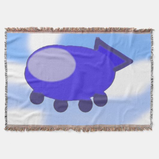 Popcorn Anime Blauwe Ruimteschip Wolken Deken (Voorkant)