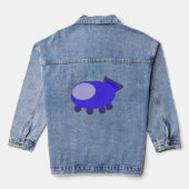 Popcorn Anime Blue Spaceship Denim Jacket (Achterkant)
