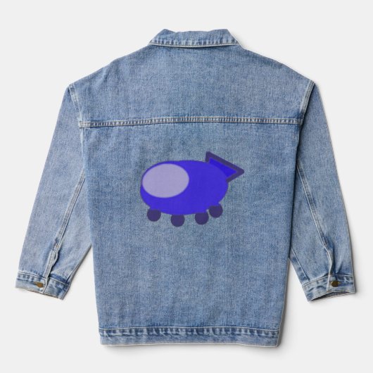 Popcorn Anime Blue Spaceship Denim Jacket (Achterkant)