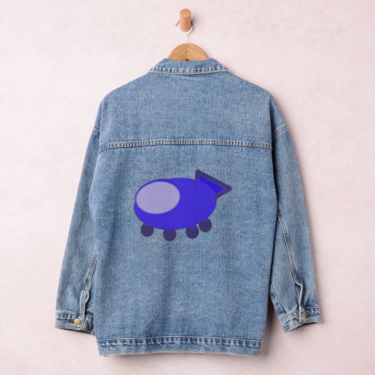 Popcorn Anime Blue Spaceship Denim Jacket (Hangar)