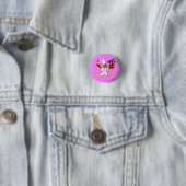 Popcorn Anime Chef Ducky Kazoo Pink Ronde Button 3,2 Cm (In situ)