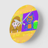 Popcorn Anime Een Moment Alsjeblieft Wandklok (Hoek)