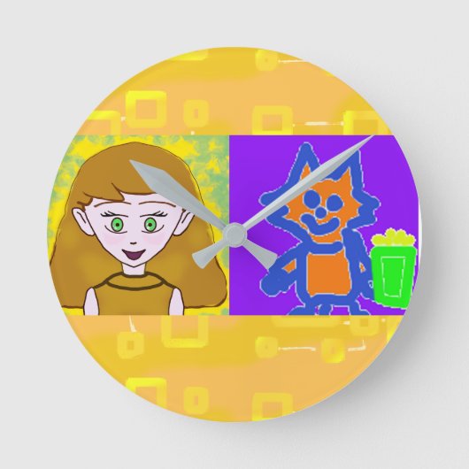 Popcorn Anime Een Moment Alsjeblieft Wandklok (Voorkant)